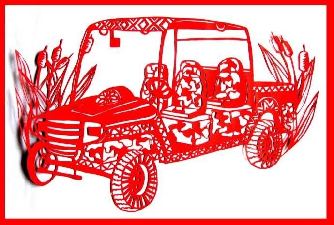 車型剪紙（益高電動工程車）